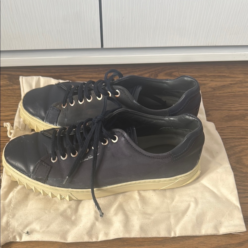 Men's Black Leather Sneakers
